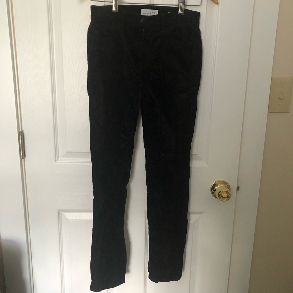 Black velvet skinny pants